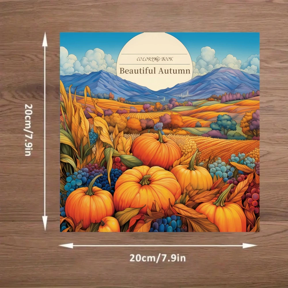 1pc Beautiful Autumn Art Coloring Book 22 Page Coloring Books Gift For Birthday Party Relieve Stress Kill Time