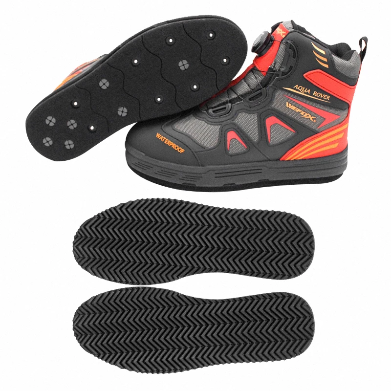 

Fly Fishing Wading Shoes Removable Felt Sole with Nails or Rubber Sole Fishing Boots Self Lock Fishing Shoes Hunting Boots