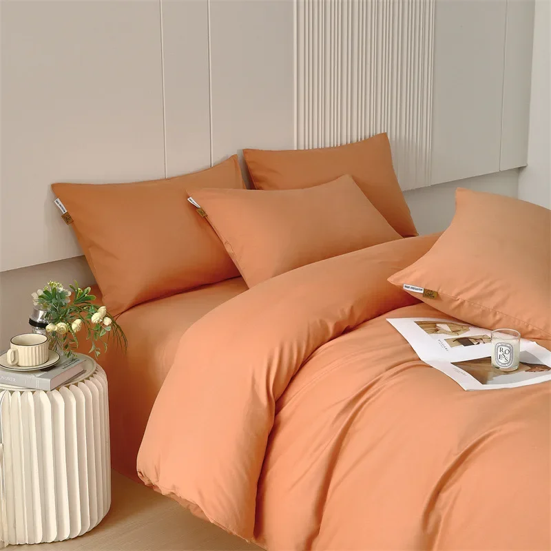 

Fabric Jacquard Simple Plain Home Textiles Duvet Bedding Set Top Quality