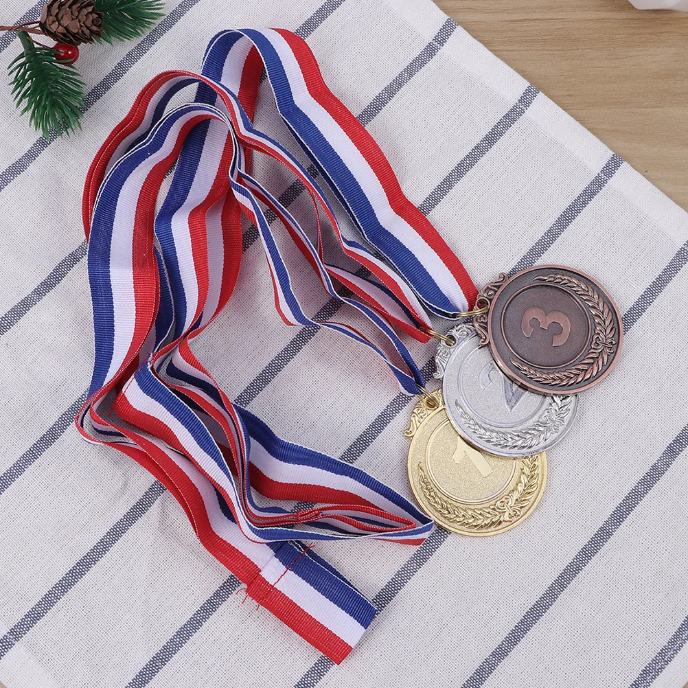 

9pcs Metal Sports Medals Zinc Alloy Competition Awards For School Athletics Champions Ceremony Party Decor Hanging Medals With