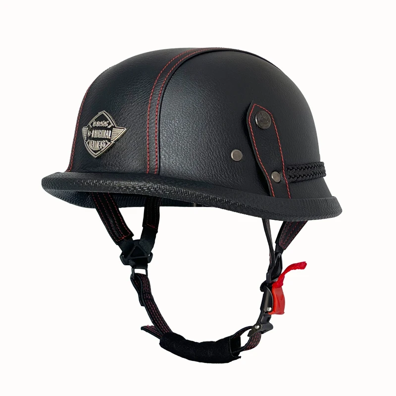 AliExpress NONE Vintage leather WWII style soldier helmet retro half helmet all seasons unisex bicycle cruiser electric scooter helmet JYT-108