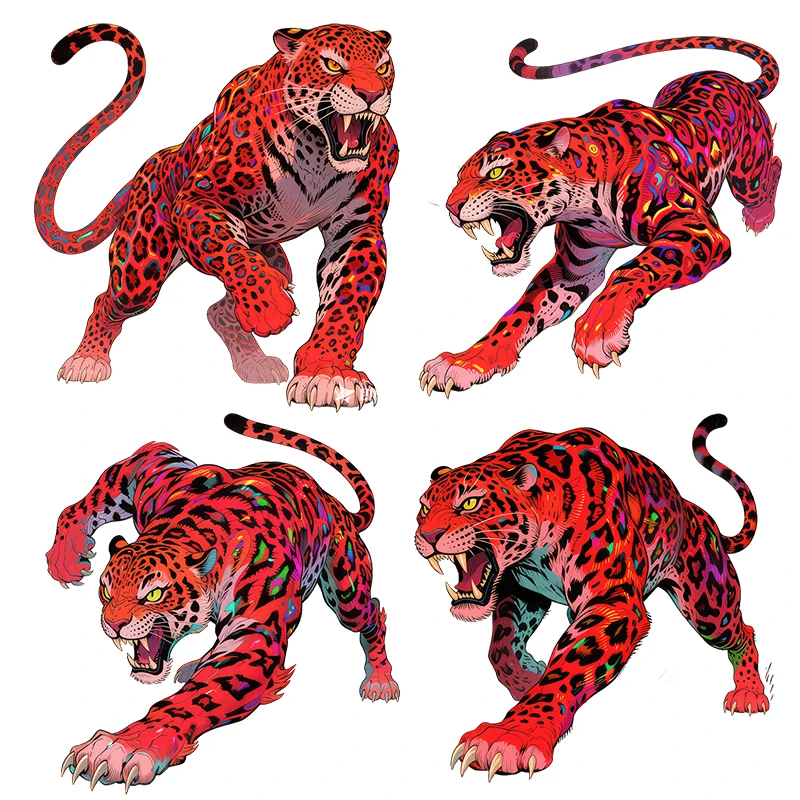 Three Ratels CD33 Passionate red cheetah animal wall stickers for home decoration Personalized car stickers