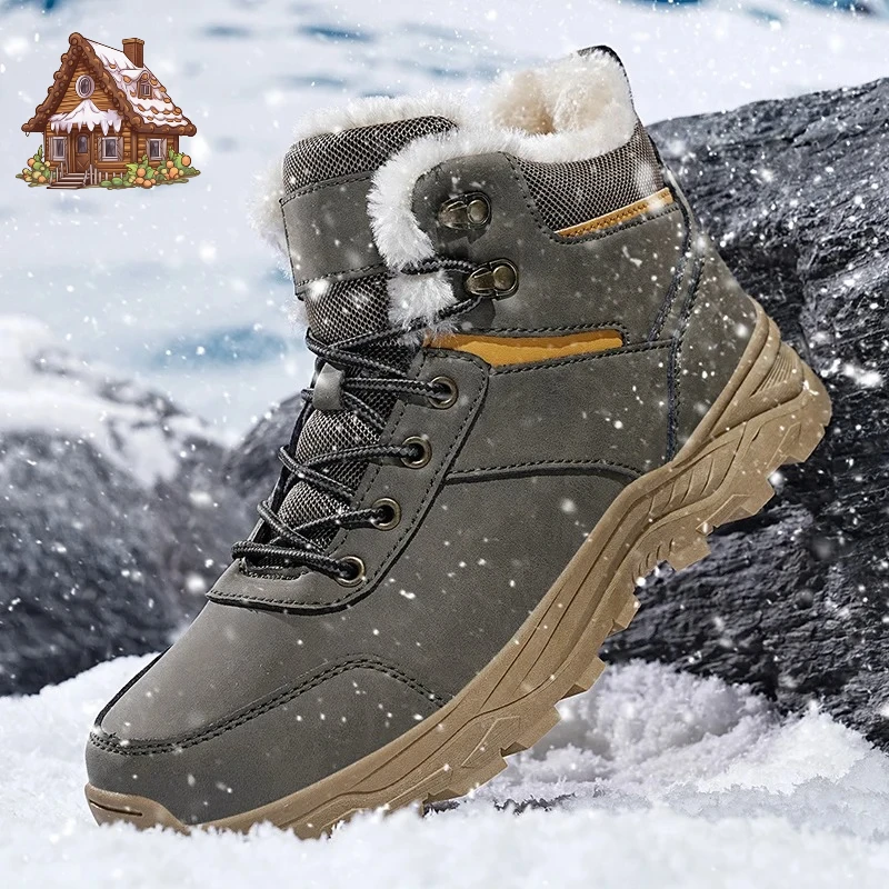 

2025 Winter Luxury Shoes snow boots men winter boots keep warm plush boots hiking boots men casual shoes men mountain snow boots