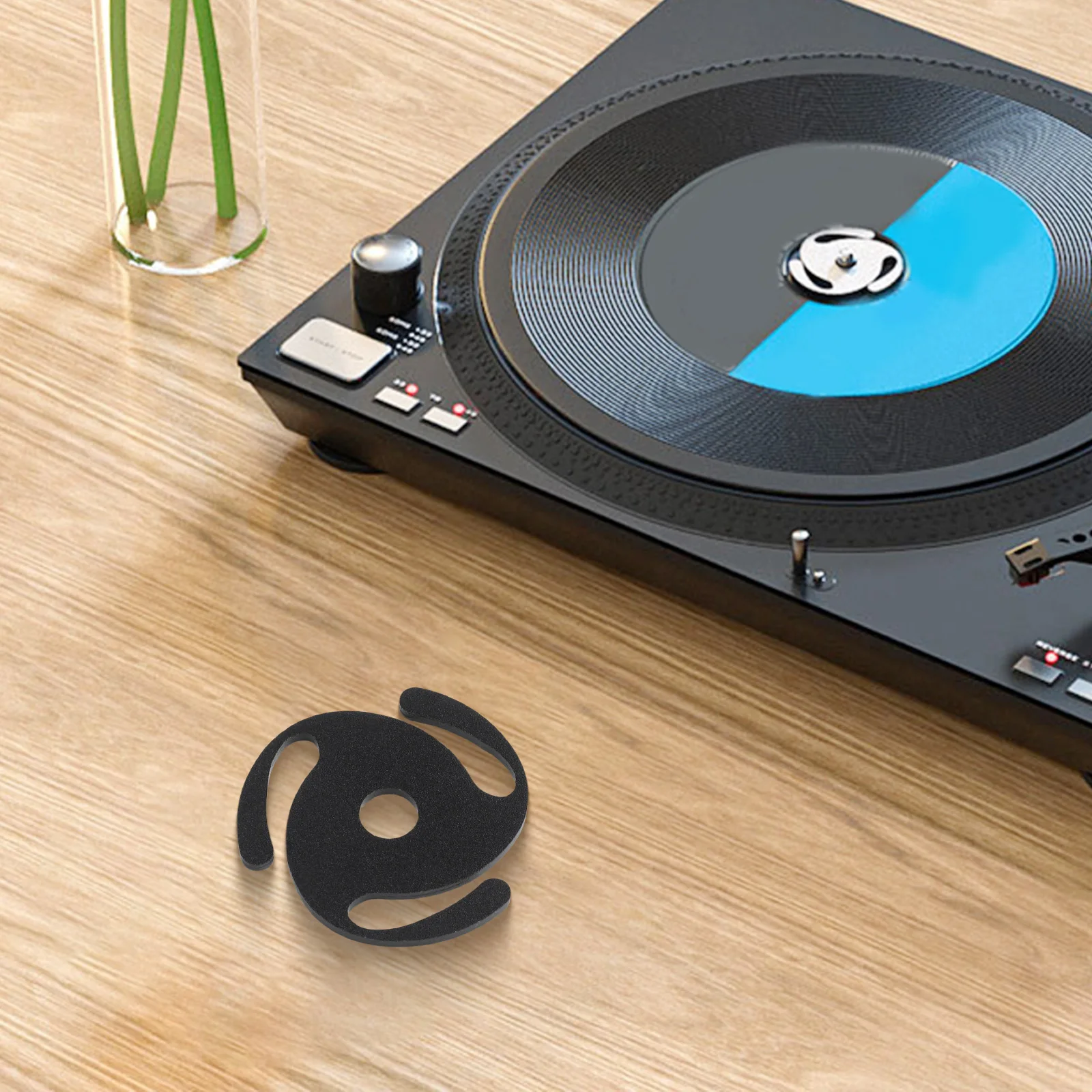 Adaptor Piringan Hitam Premium Aluminium 45 RPM untuk Meja Putar, Adaptor Pusat Piringan Hitam Aluminium