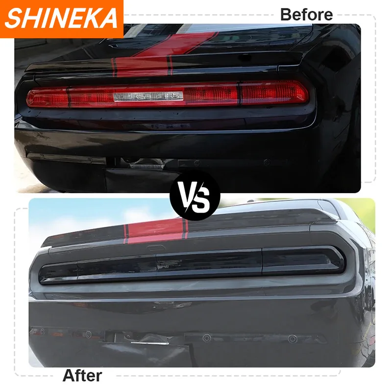 SHINEKA Car Rear Tail Light Lamp Decoration Cover For Dodge Challenger 2009 2010 2011 2012 2013 2014 Taillight Cover Accessories