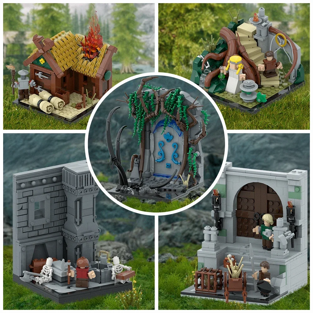 MOC los anillos bosque heludno modelo profundo bloques de construcción arquitectura Medieval oliphants Mech ladrillos diy juguete ensamblado regalo para niños