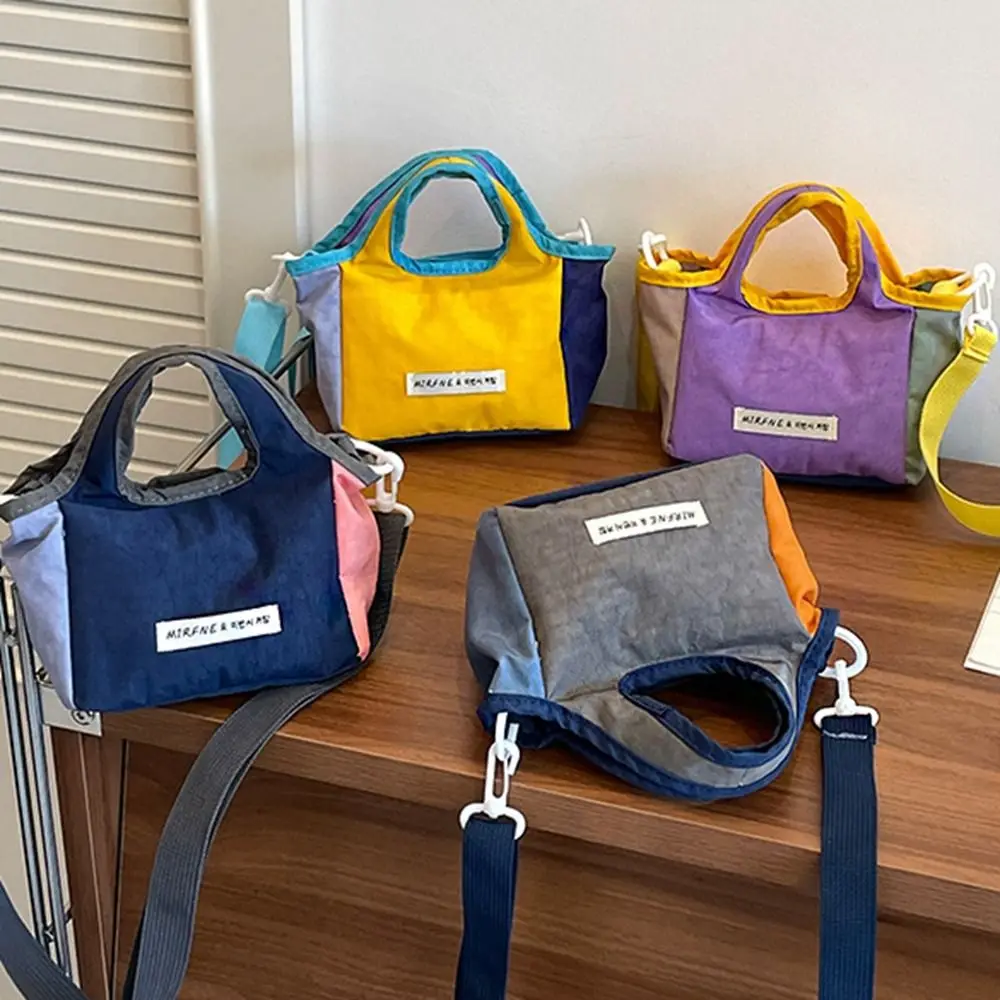 

Sweet Korean Style Nylon Shoulder Bag Cloth Lightweight Foldable Shopping Bag Waterproof Handbag Eco friendly Storage Bag Travel