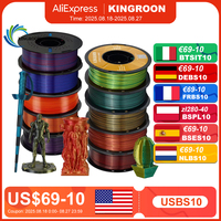 KINGROON Silk Dual-color PLA Filament 3D Printer 1.75mm 11/22 lbs Silk PLA Filament Plastic Materials 3D Printing Special Color