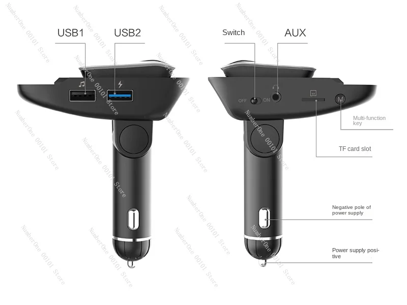 Vehicular Bluetooth Headset Car Bluetooth MP3 Player FM Transmitter Charger