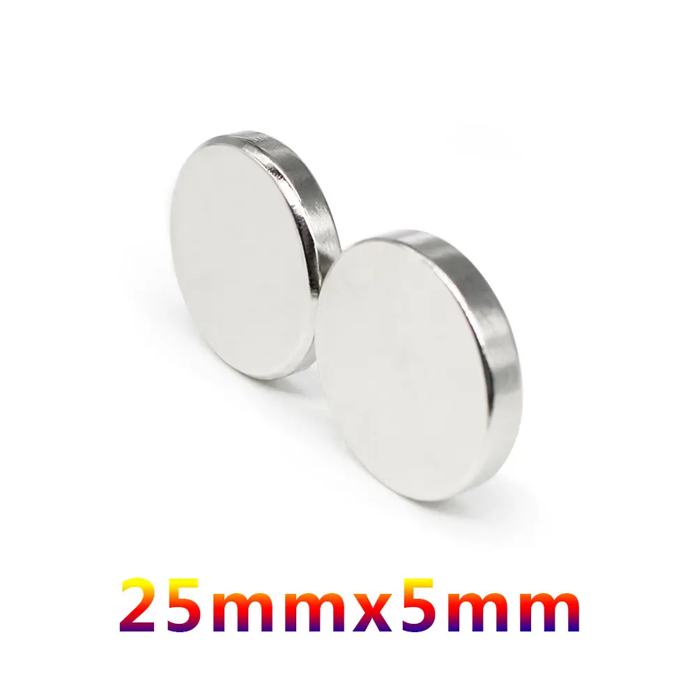 1/2/5/10/15/20PCS 25x5 mm Disc Strong Powerful Magnets N35 Bulk Round Search Magnet 25x5mm Permanent Neodymium Magnet 25*5