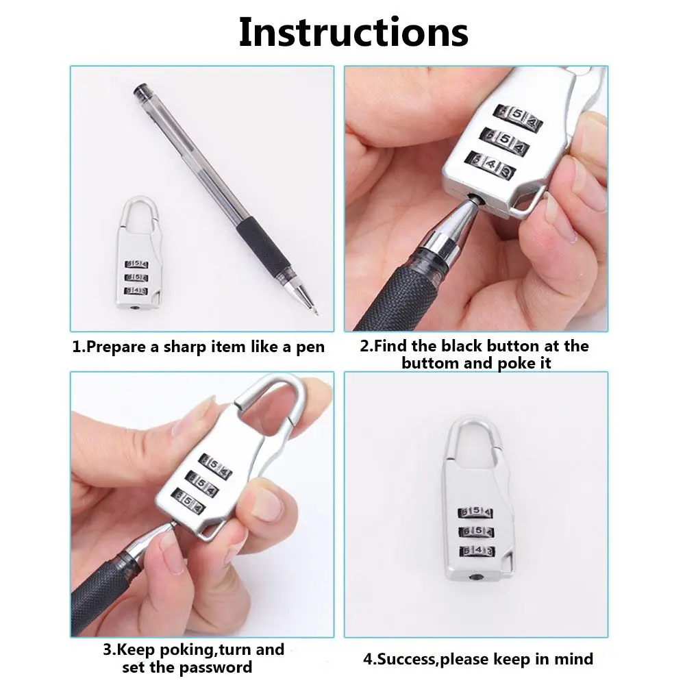 อุปกรณ์ป้องกันไดอารี่ขนาดเล็กสำหรับยิมทำจากโลหะ1ชิ้นรหัสชุดล็อคเกอร์เคสพร้อมแม่กุญแจเครื่องมือรักษาความปลอดภัย gembok KATA Sandi หน้าปัดตัวเลข3หลัก