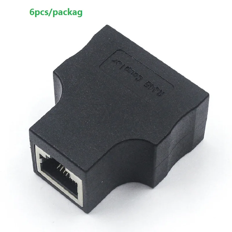 Разветвитель сетевой Ethernet RJ45 с 1 на 2 каналами, двойной переходник, соединитель, удлинитель, адаптер, разъем, адаптер
