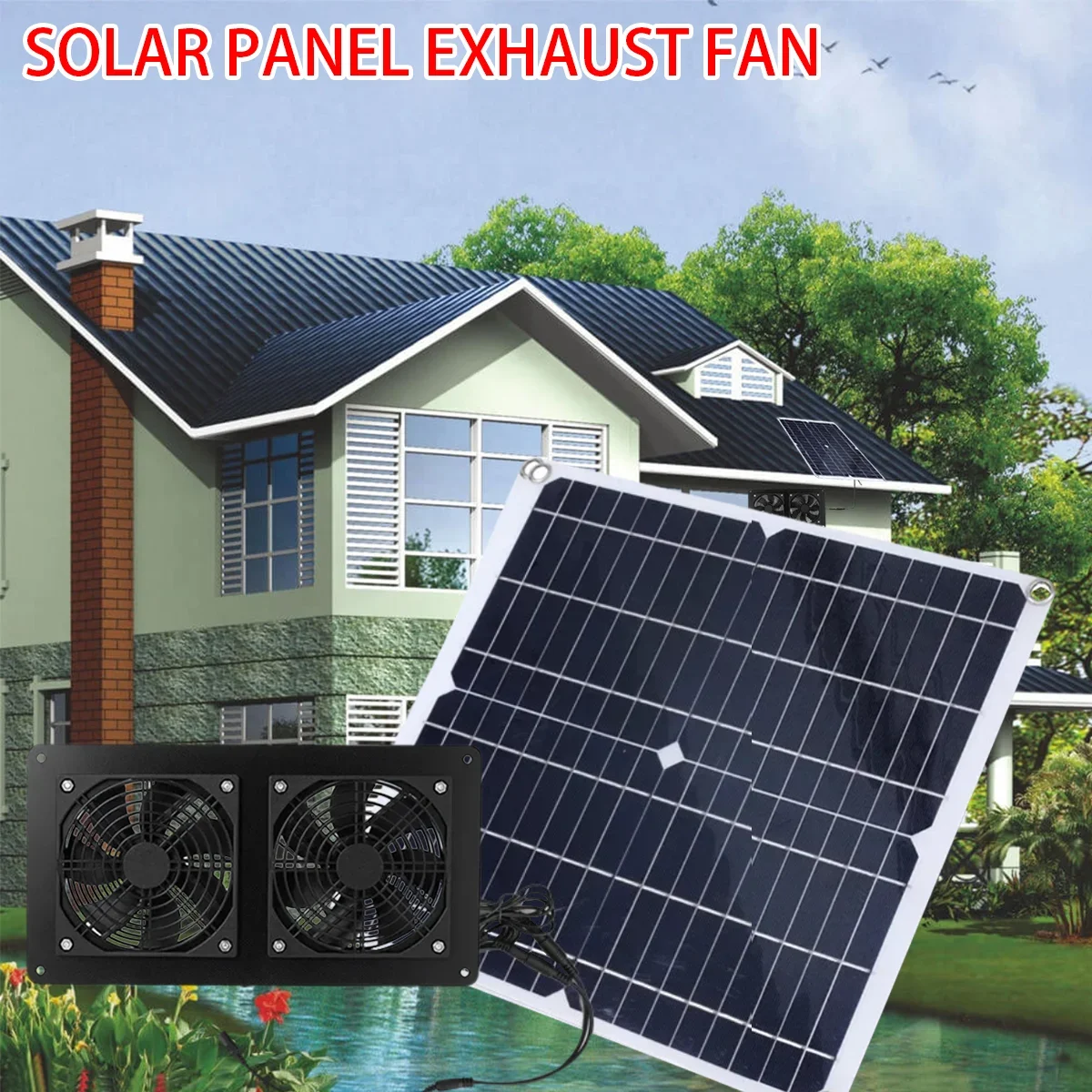 Outdoor Greenhouse Heat Dissipation Solar Exhaust Fan Suitable for Pet Electric Ventilation Fans in Chicken Coops