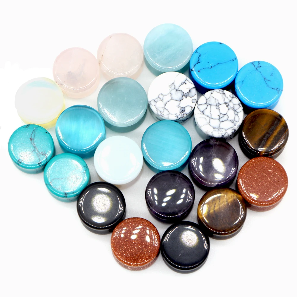 2pcs Stone Flesh Ear Plugs Tunnels Double Flare Ear Piercings Earrings Gauges Women Men Helix Lobe Labret Stretcher Body Jewelry