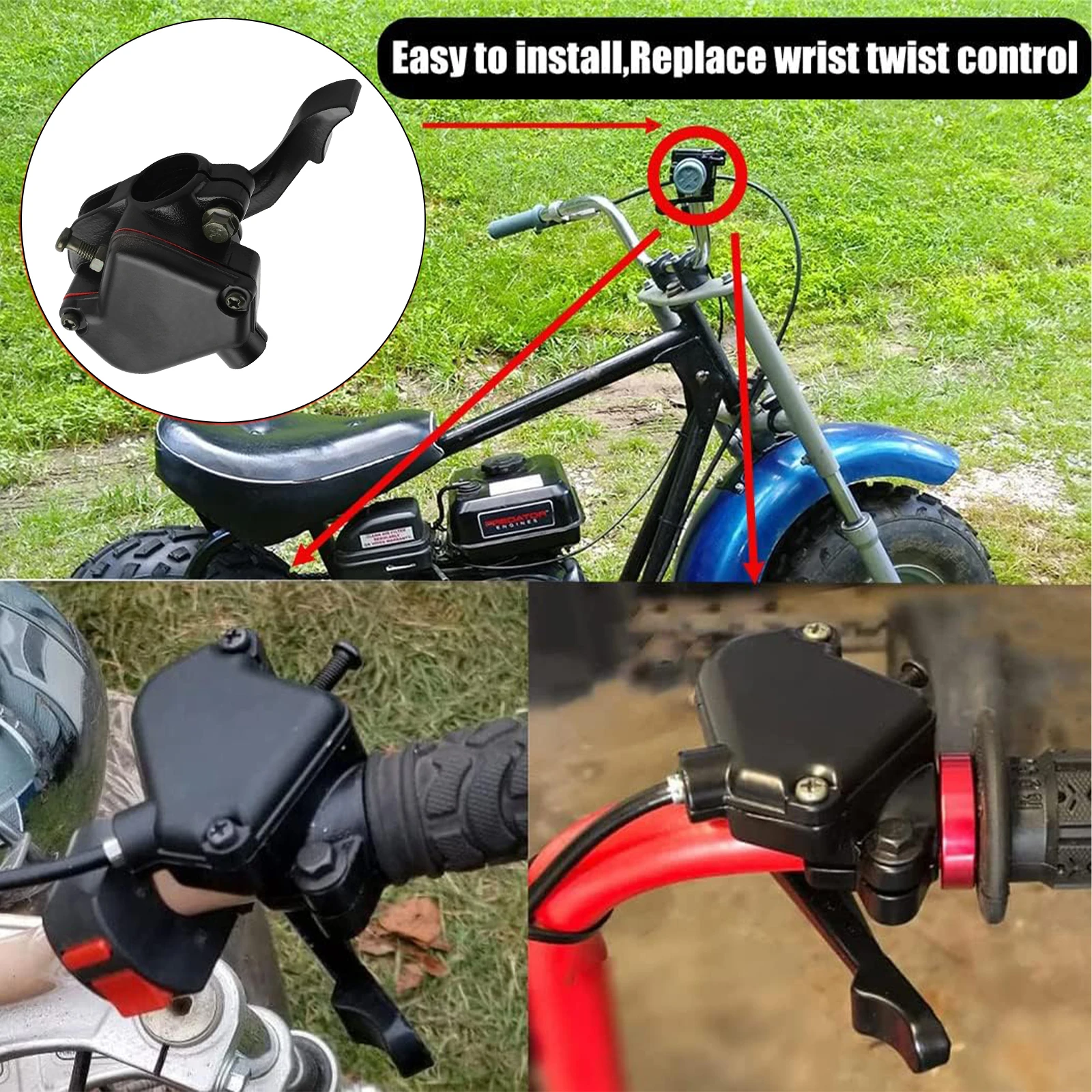 7/8 "22 مللي متر خنق رافعة الإبهام مقبض التحكم ل 50cc 70cc 90cc 110cc 125cc ATV رباعية الذهاب كارت TaoTao دراجة الطرق غير الممهدة الإبهام تحكم