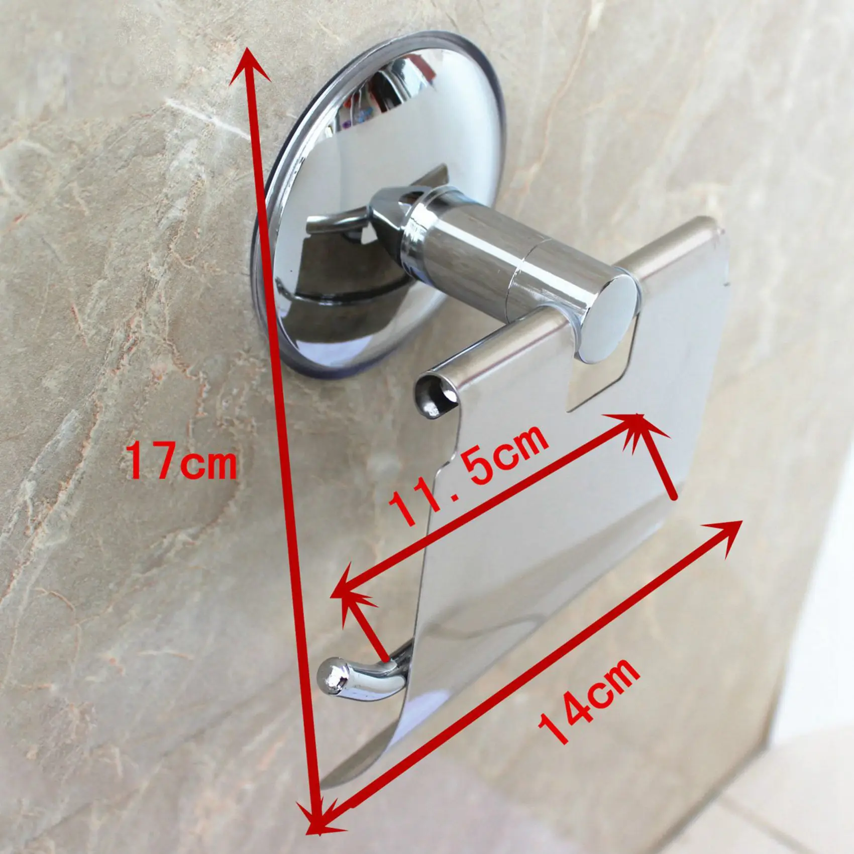 2 soportes de papel higiénico de acero inoxidable, soporte de pared de succión resistente, soporte de papel higiénico, soporte de papel para baño-AT64