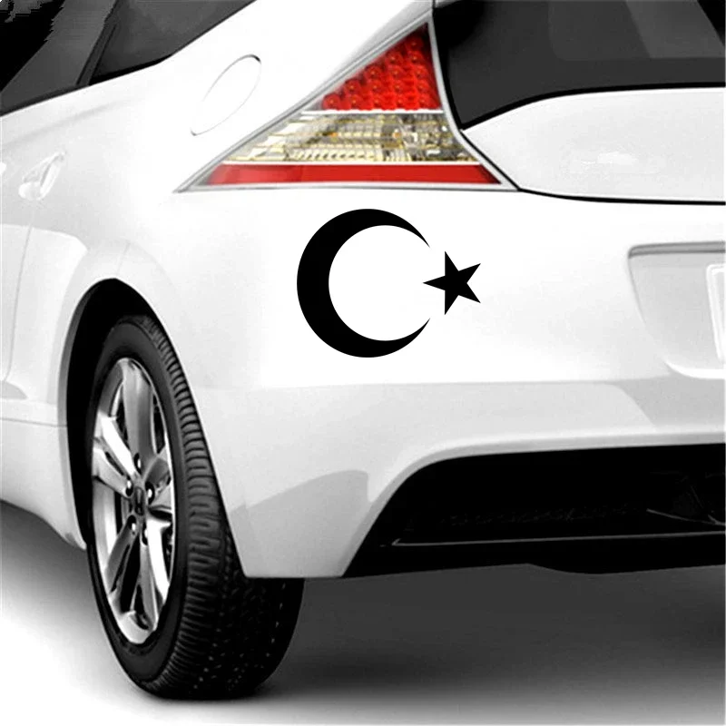 Fashion Creative Car Sticker 15cm*12cm  National Emblem of Turkey Moon & Star Turkish Flag Auto Decoration PVC Decal