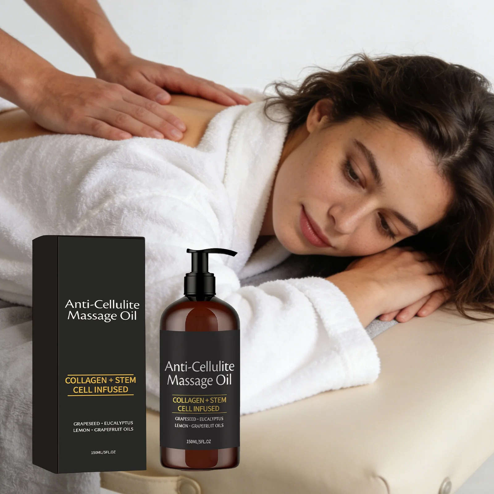 

150ml Anti-Cellulite Massage Oil Collagen Plant Stem Cell Body Skin Care Soft Smooths Cellulite Restores Skin Easy To Apply