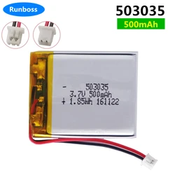 503035 3.7v 500mah lithium polymer battery 3 7V volt li po ion lipo rechargeable batteries for mp3 mp4 dvd GPS navigation