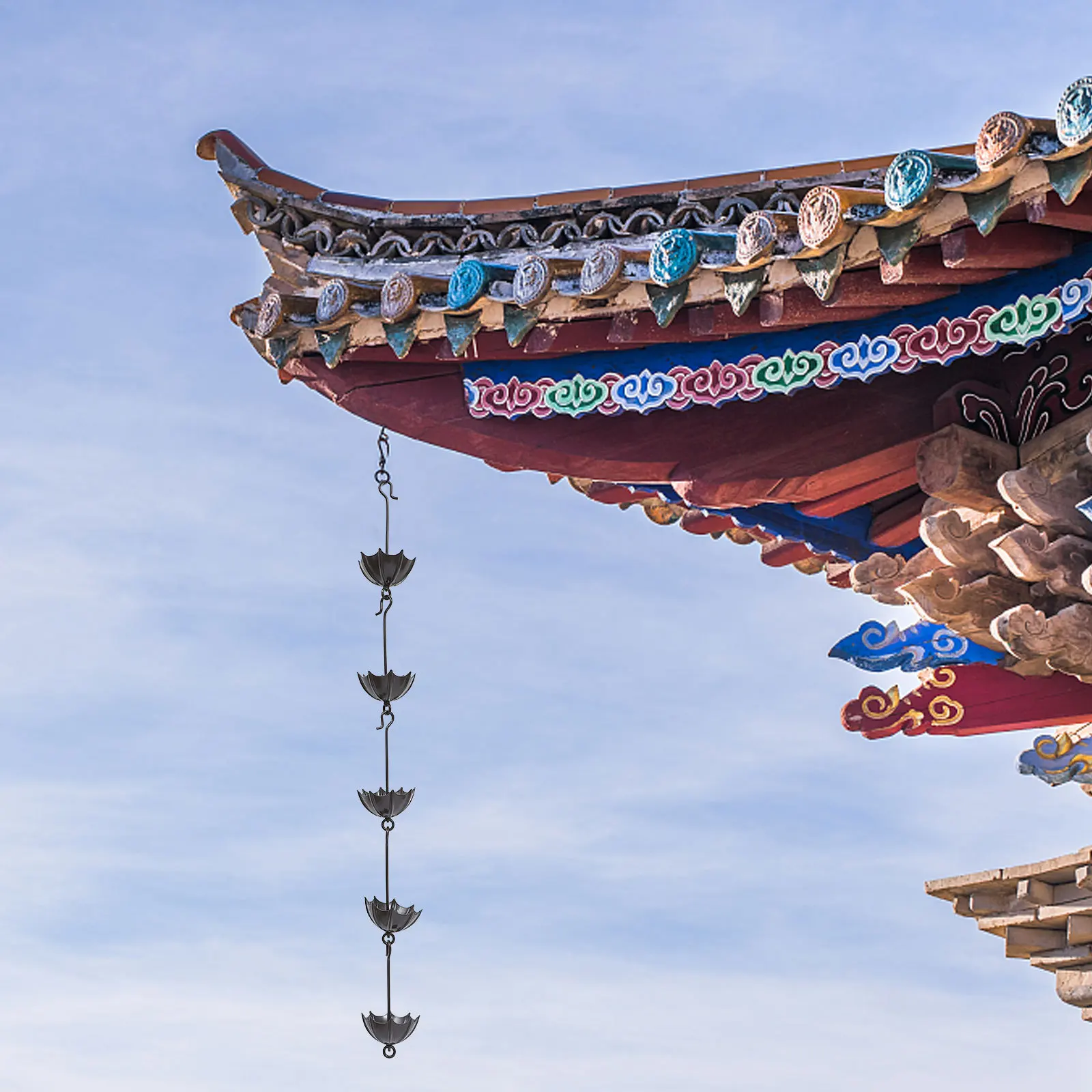 

1Pcs Rain Chain Functional Rain Chain for Gutter Downspout Portable Elegant Design Useful Rainwater Diversion Tool