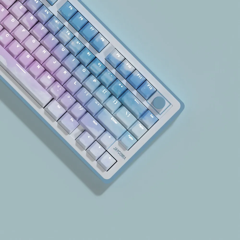 

132 Keys Sky Gradient Theme Keycap Front/Side Engraved Translucent Characters Complete Set for Mechanical Keyboard Caps