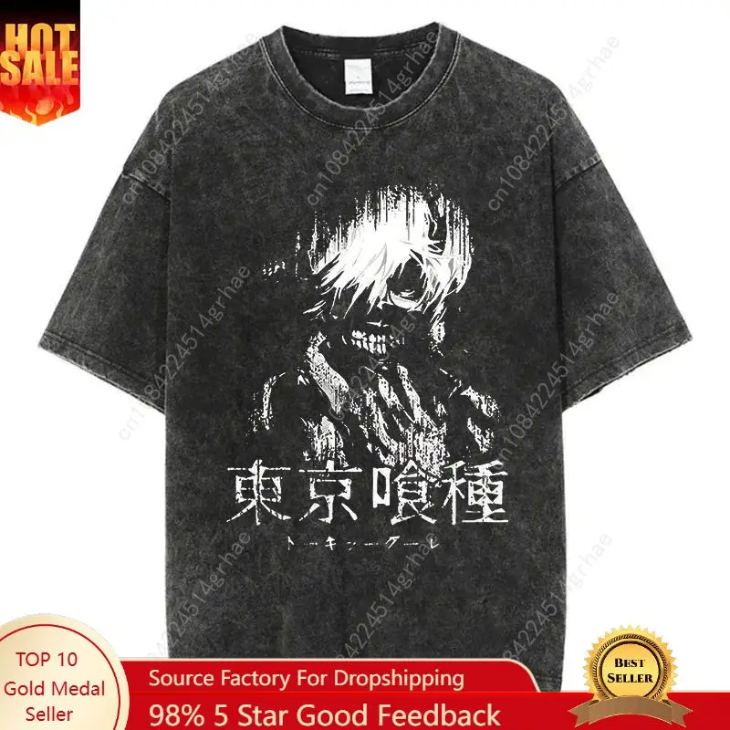 

Mens Clothes Tee Shirt Homme Graphic T-Shirts Men Tshirt for Men Ropa Hombre Anime Tokyo Ghoul Washed New in Top & Tees 61345