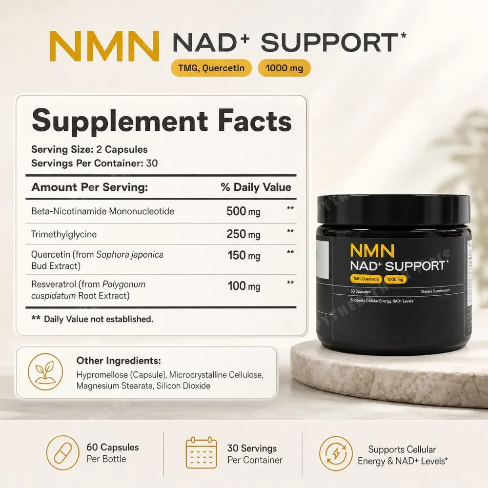 Капсулы NMN NAD+ 1000 мг с TMG – обзор и цена Wellness Quercetin