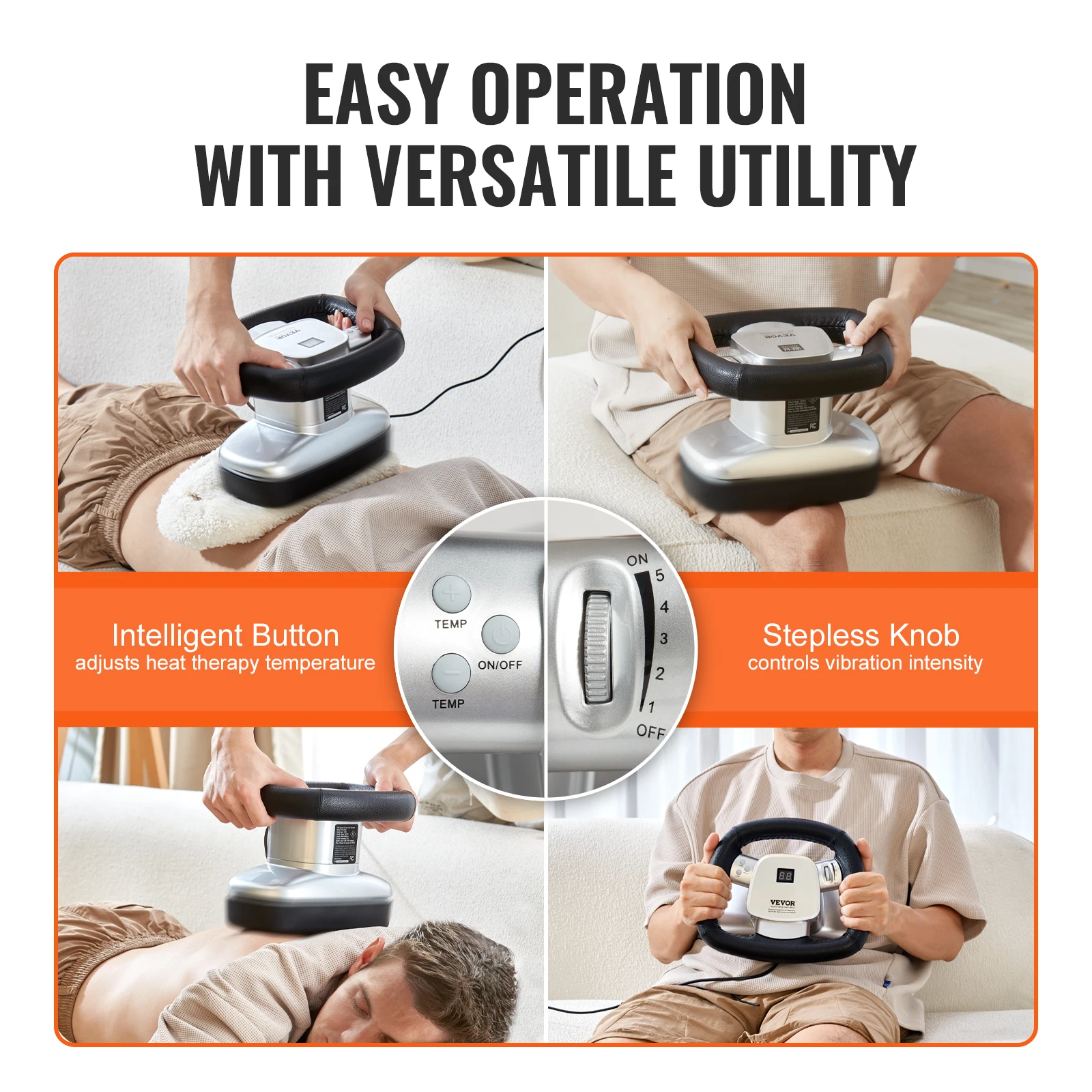 Vevor Chiropractische Massager Vibrerende Therapie Met Variabele Snelheid Handheld Therapeutisch Lichaamsmassageapparaat Voor Verlichting Van De Schouderspieren