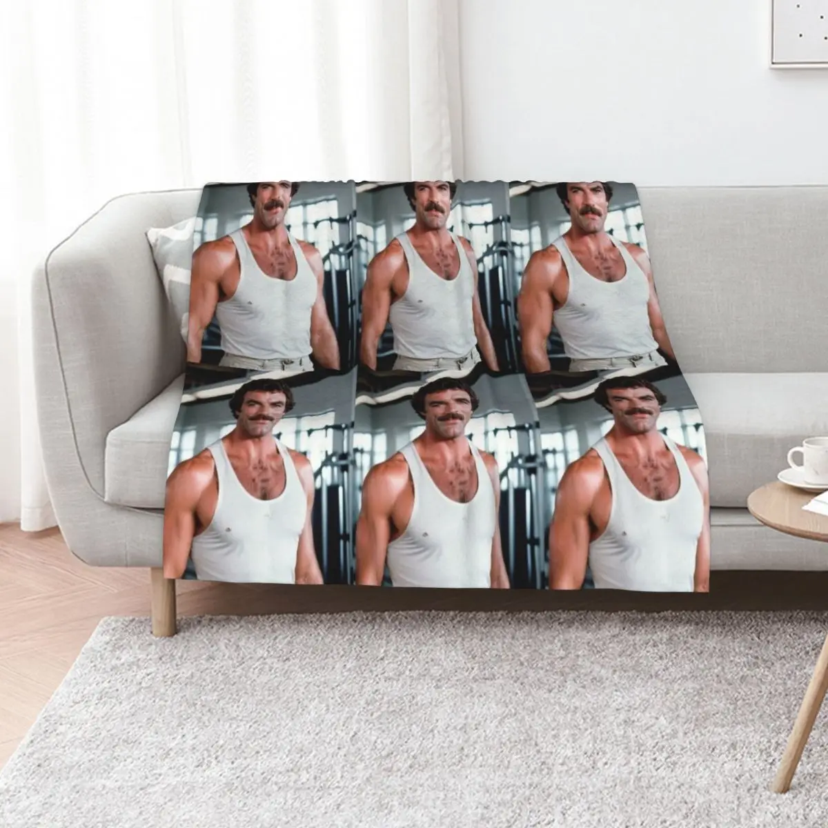 

Tom Selleck vintage Throw Blanket Baby Soft Stuffeds Plush Blankets