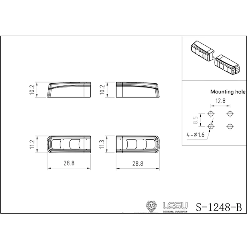 LESU Plastic Rear Lamp Taillight Mount Taillight Led for RC Tractor Trucks 1/14 Tamiyay Dumper Car Accessories Boys Toys