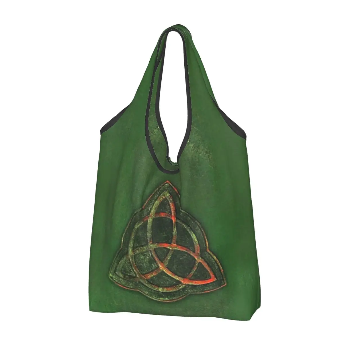 Book Of Shadows - Charmed Triquetra Design Portable Tote Shopping Bags Large Capacity Shopper Bag Groceries Handbag Shoulder Bag