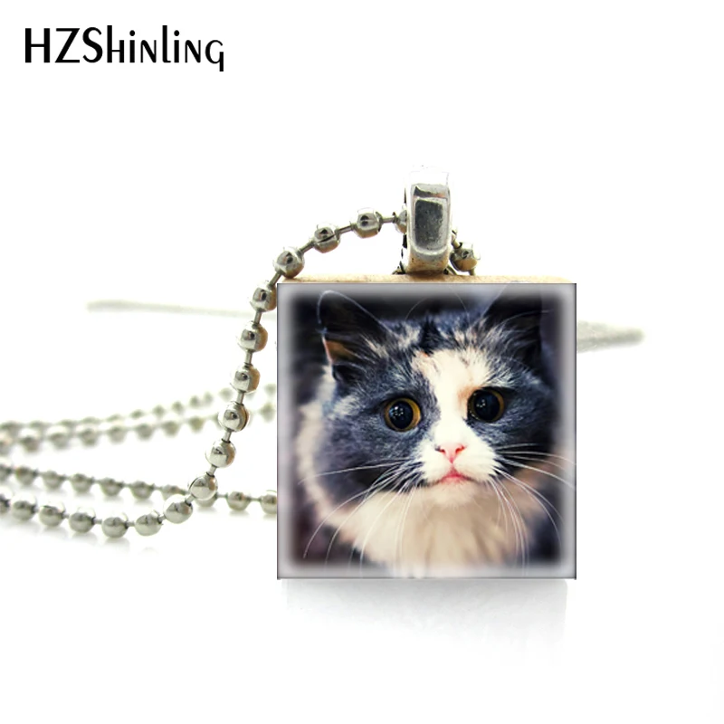 Necklaces Pendants Beautiful Innocent Eyes Cute Cat Jewelry Scrabble Tile Pendant with Ball Chain Necklace Included