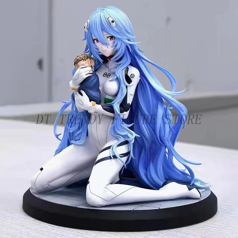 16cm Anime NEON GENESIS EVANGELION Bear Hugging Ayanami Rei PVC Action Figure Statue Collectible kneel Models Ornament Toy Gifts