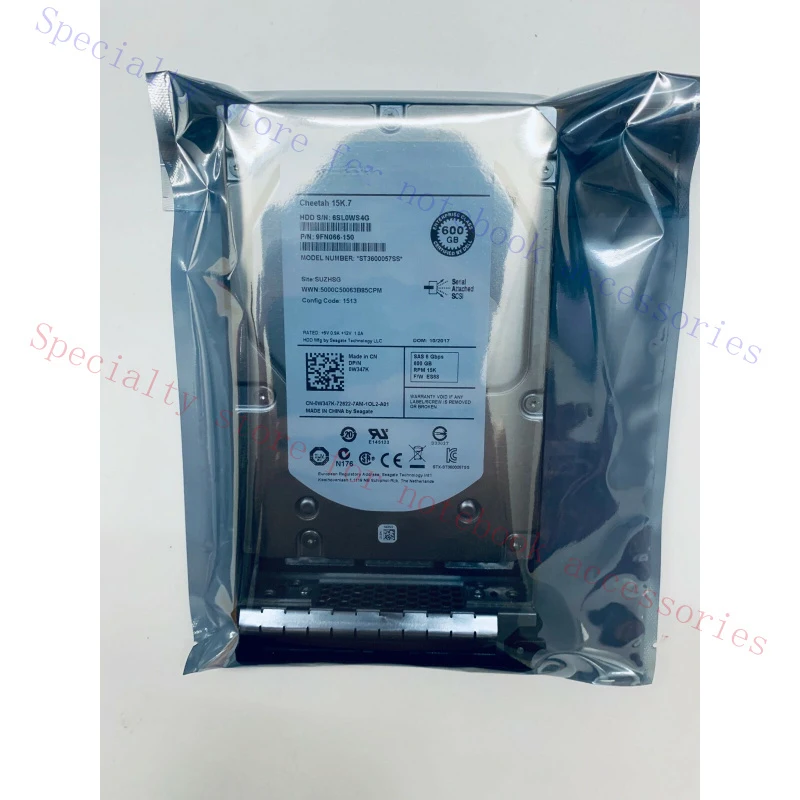 R+ Para Dell 15K .7 W347K 0W347K ST3600057SS 600GB 6G 3.5" SAS HDD Disco Duro con Bandeja