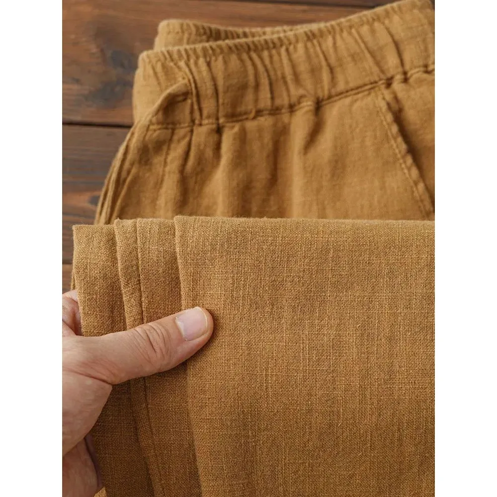

Casual Cotton Linen Chino Pants Men Wide Leg Lightweight Bag Straight Leg Cleanfit PVC Material Neutral Sle Winter Collection