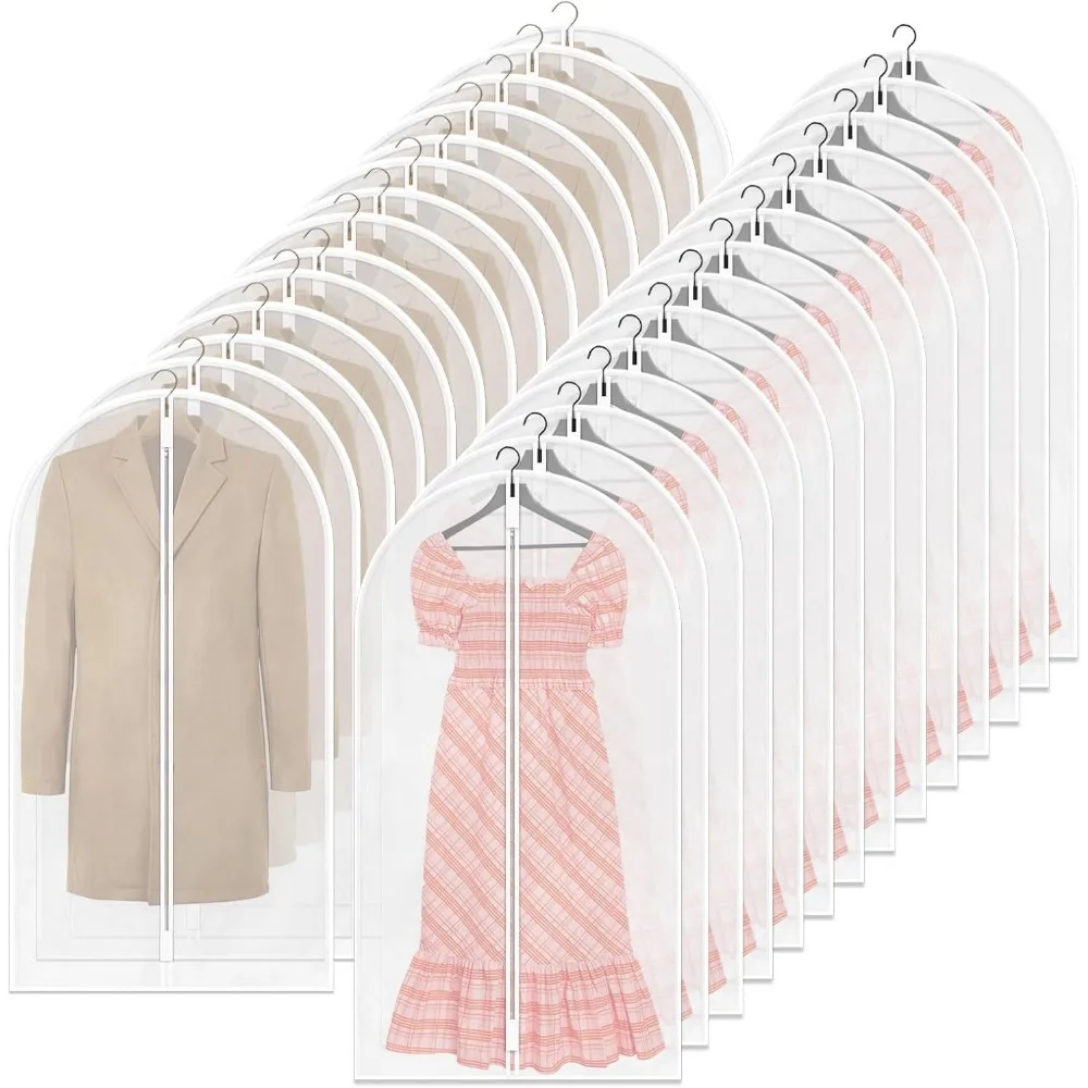 

25-Pack Clear Plastic Garment Bags for Tokyo Style Long Dresses with Zip Closure for Closet Storage