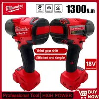 Milwaukee 1300NM Cordless Electric WrenchLarge Torque Brushless Impact Wrench Car Truck Repair Power Tools For 18V Battery