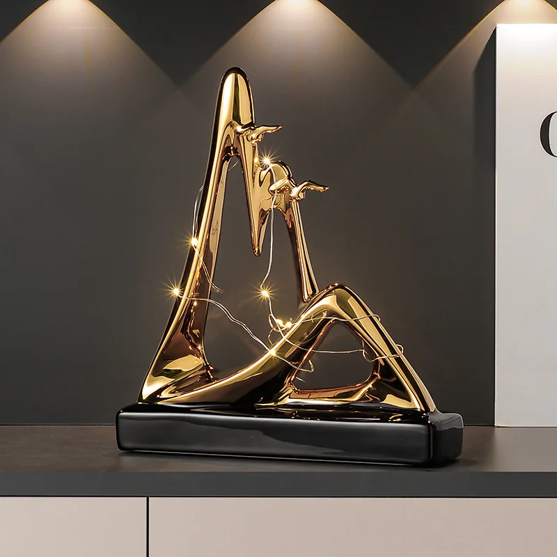 

Modern Minimalist Gold Silver Ornaments Light luxury Living Room Wine Cabinet TV Cabinet Desk Home Decoration Accessories