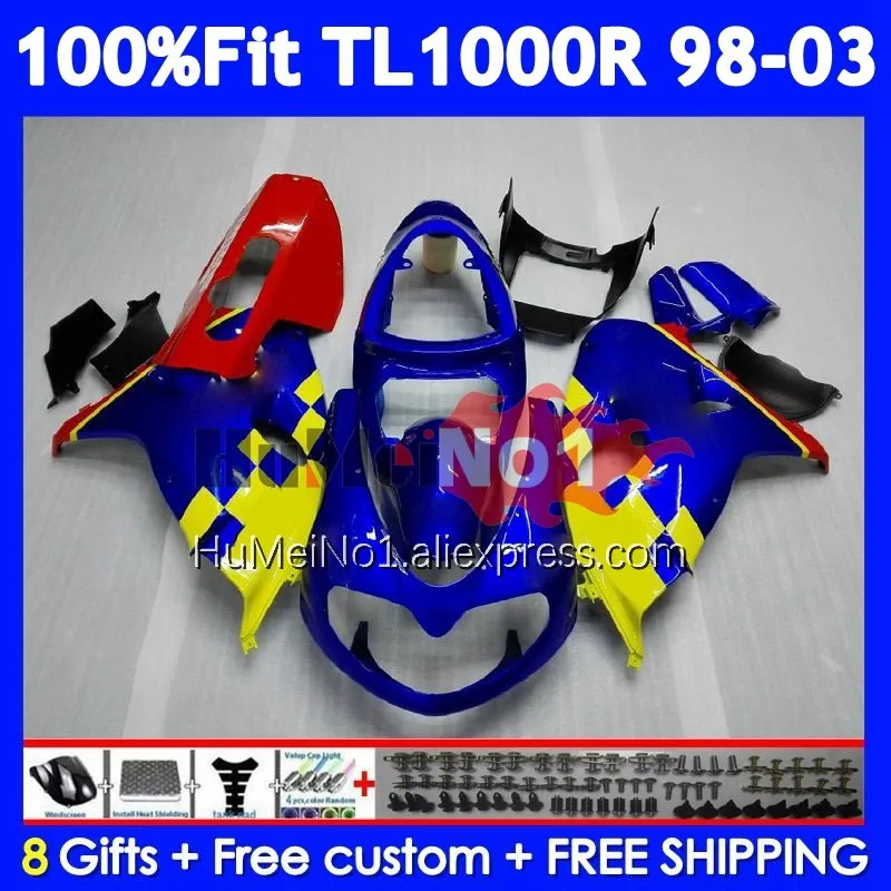 Body For SUZUKI SRAD TL1000 TL 1000 R 1000R 123No.12 TL1000R 98 99 01 Movistar Blue 02 03 1998 1999 2000 2001 2002 2003 Fairings