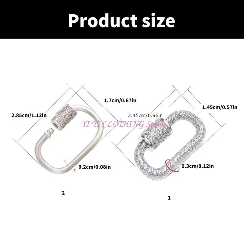 N5KF متألقة Zirconia Brooch Clasp Clasp قلادة DIY قلادة موصل #6