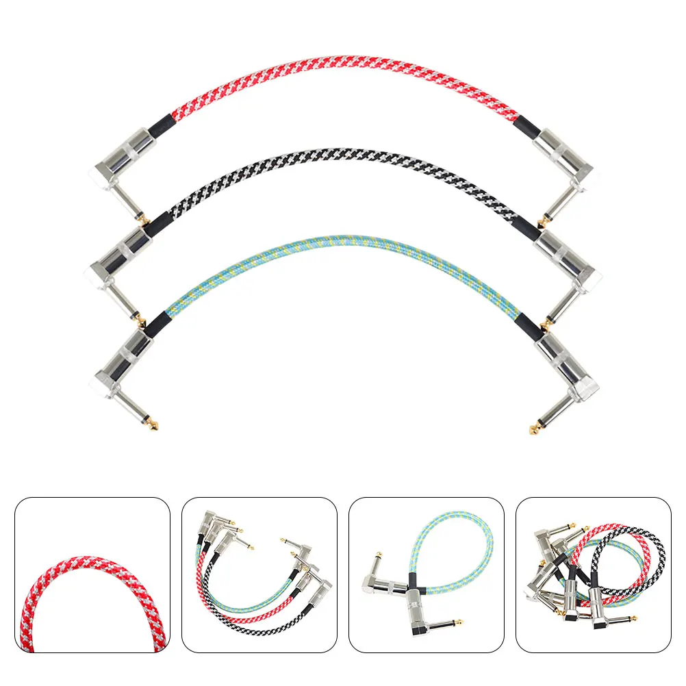 

3 Pcs Guitar Effect Cable to Weave Bass Instrument Pu Shielded Electric Effects Cables Pedal Cord Audio