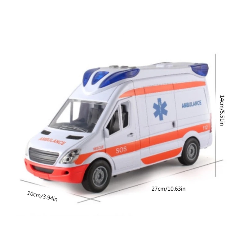 Exciting Ambulance Friction Power Car Toy Children Party Special Birthday Gift for Infant First Toy Car