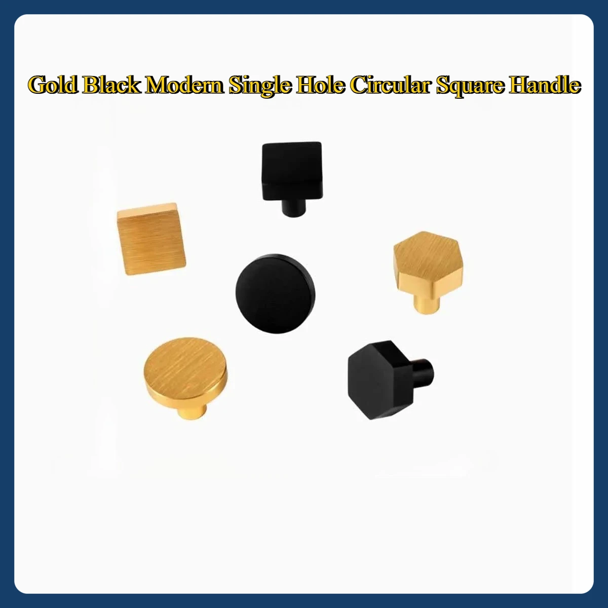 

Gold Black Modern Single Hole Circular Square Handle Wardrobe Cabinet Drawer Bedside Cabinet Small Handle