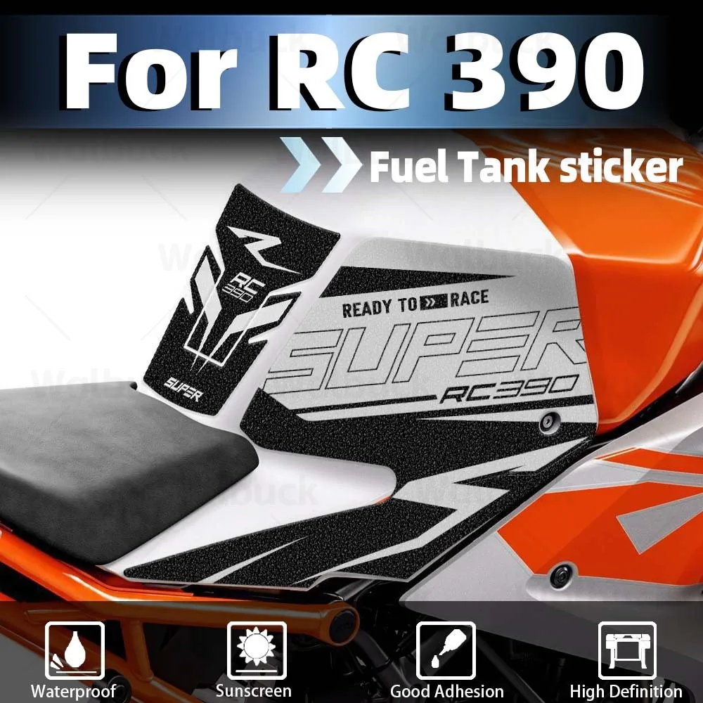 Motorcycle Tank Pad Protected Sticker Knee Grip Side Decorative Decal Waterproof Refit Accessories For RC390 RC 390 rc390 rc 390