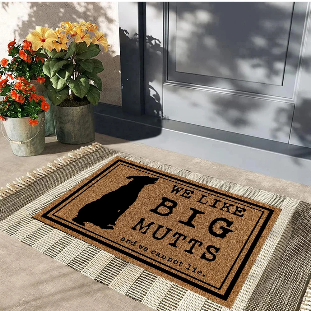 We Like Big Mutts And We Cannot Lie Doormat,Non-Slip Rubber Floor Mat, Housewarming Welcome Door Mat for  Outdoor Entryway