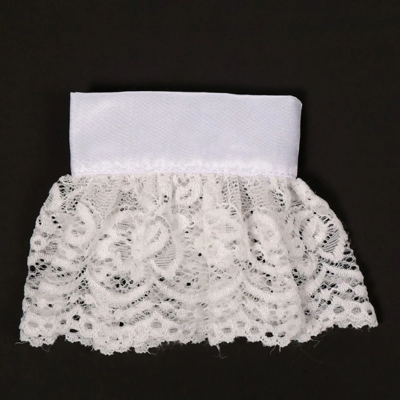 ฮาโลวีนเครื่องแต่งกายปลอม Cuffs และฉัตร Ruffled Lace Colonial Jabot Collar ชุด Victorian Colonial Neckwear สำหรับ Dropship