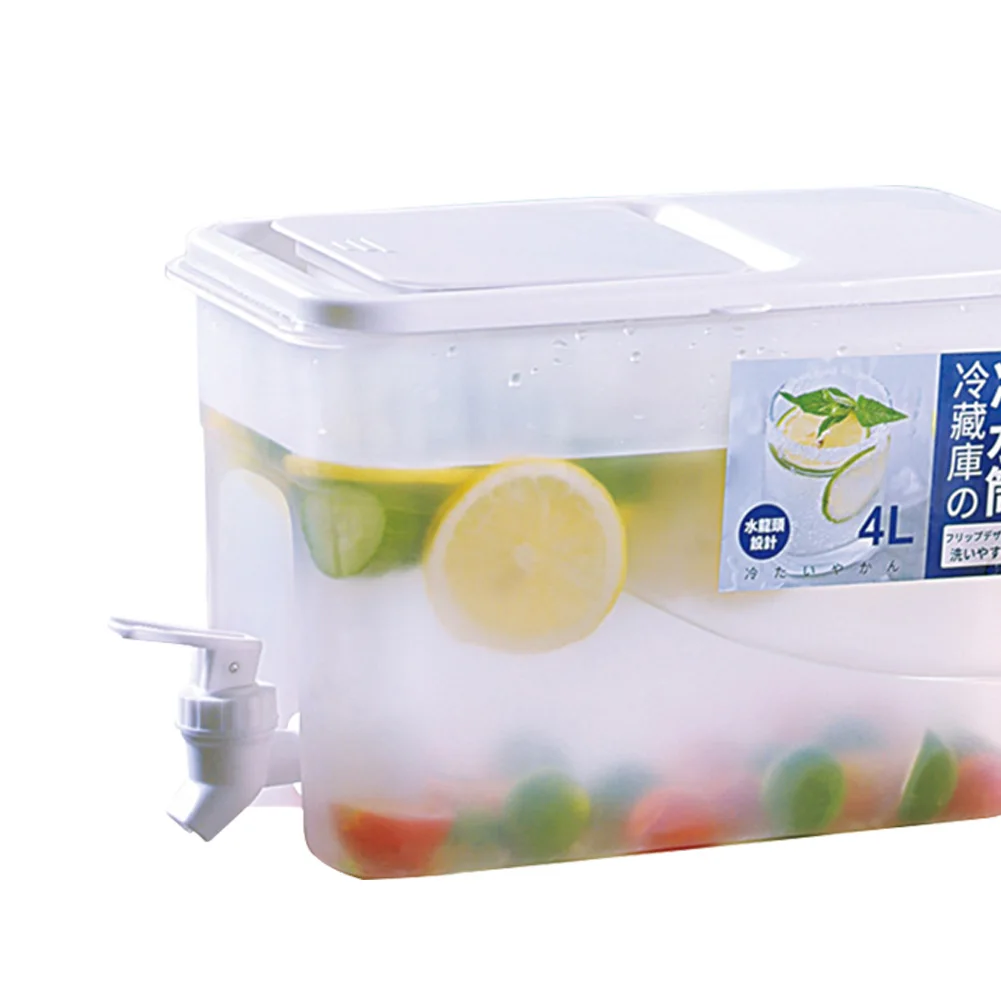 with Faucet Refrigerator Water Dispenser Plastic Drink Dispenser Multifunction Lemonade Container Large Capacity for Cold Drinks