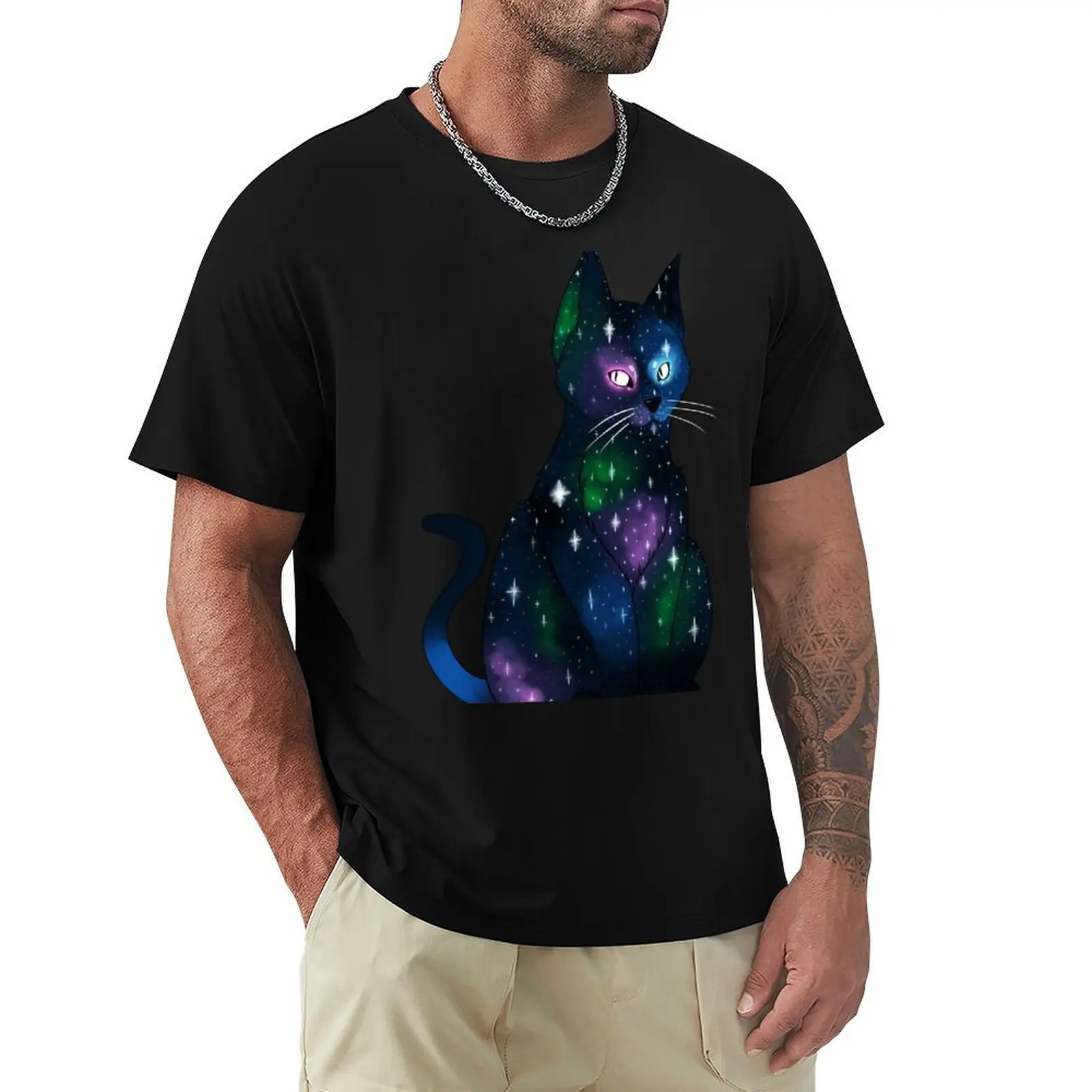

Galaxy Cat T-Shirt Blouse summer clothes Luxury man men graphic t shirts