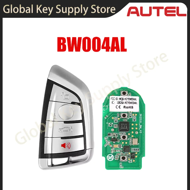 Autel BW004AL Smart Key 4 Buttons for BMW Ikeybw004al Program with Maxiim Km100 E Key Programmer Razor Style
