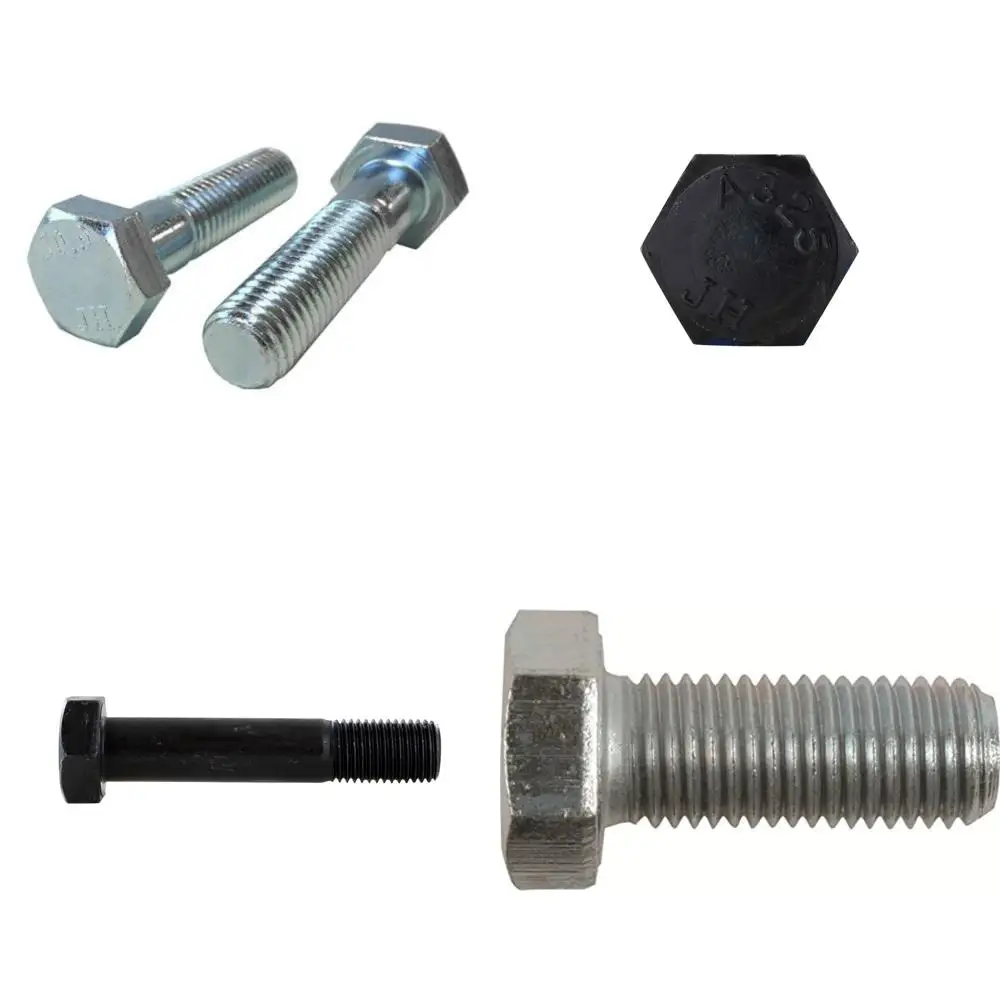 مسامير ذات غطاء سداسي مطلي بالزنك M14-2.00 × 65 مم خيط خشن 25 عبوة ملولبة جزئيًا بطول خيط 2.25 #1